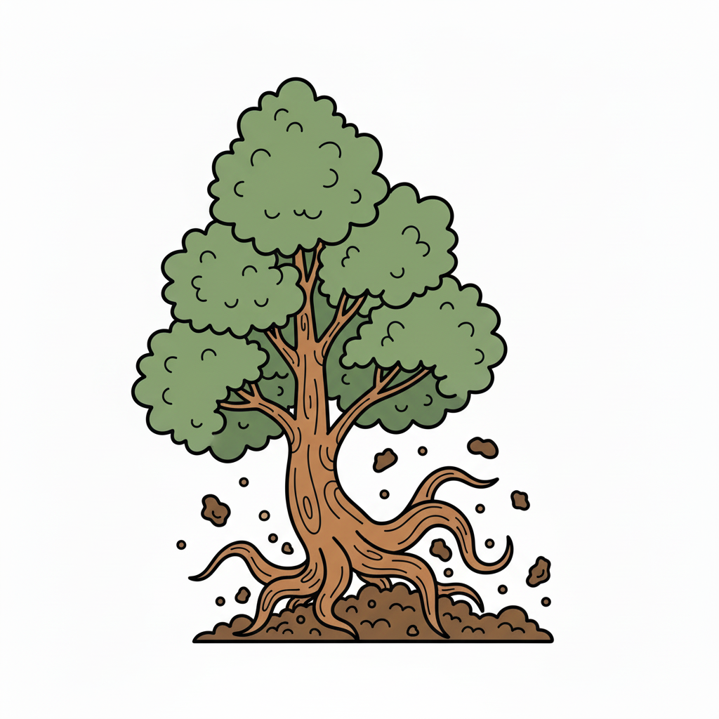 抜根のイラスト
