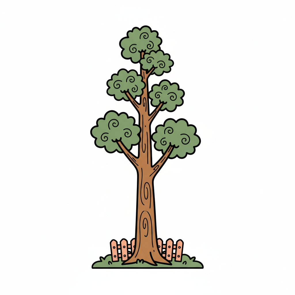 庭の高い木のイラスト